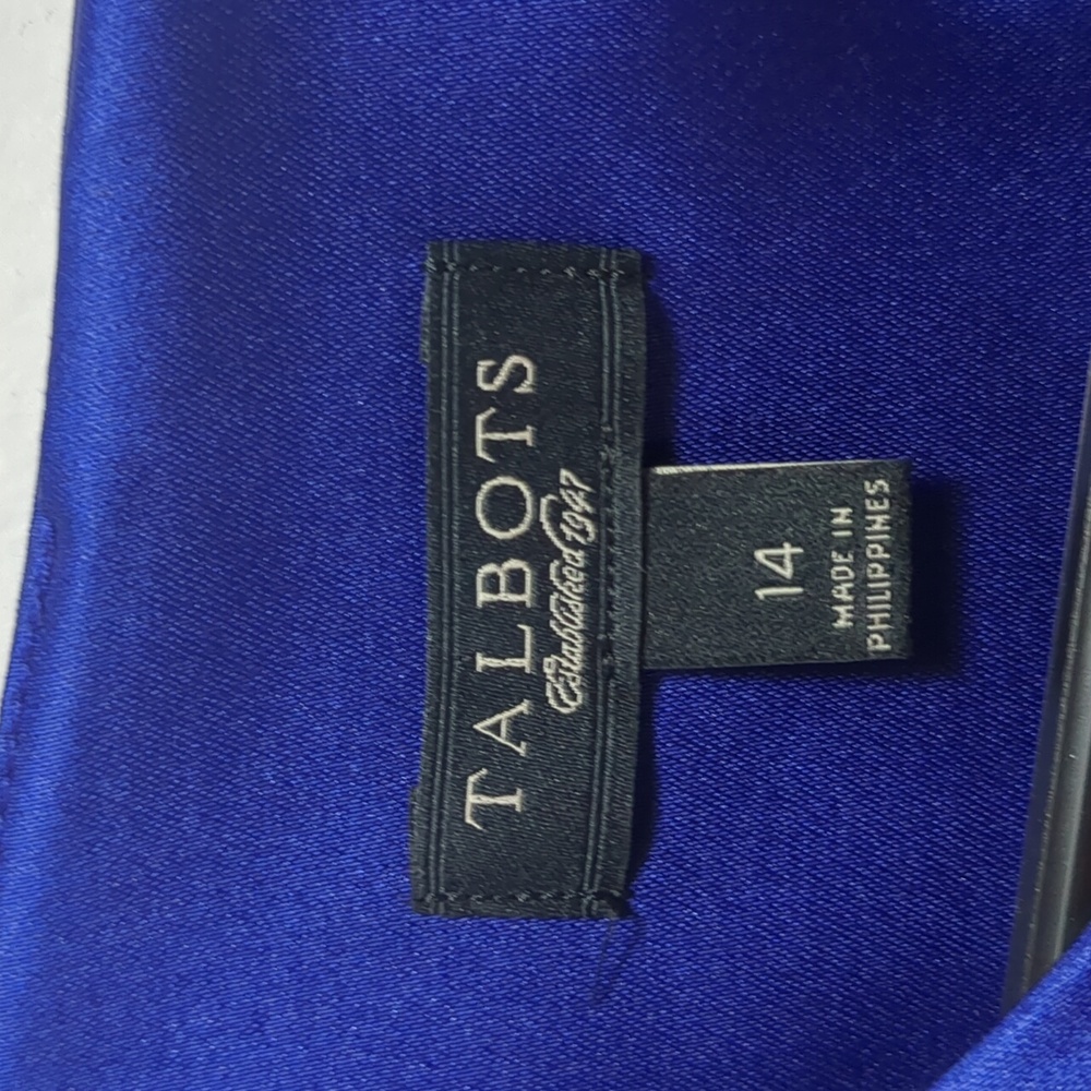 Talbots Royal Blue Sleeveless Dress, Size 14 - Picture 5 of 8
